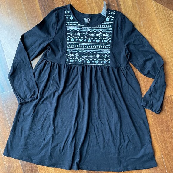 The Children's Place Other - NEW Black Dress with Scandinavian Design Sz 16